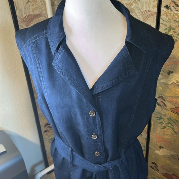 BANANA REPUBLIC VEST JACKET WOMENS SMALL DARK WASH BLUE - Picture 2 of 12